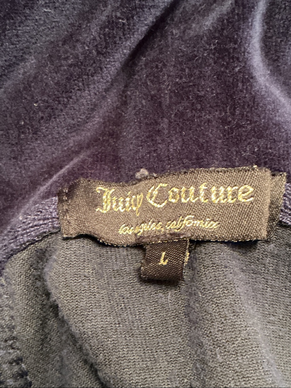 Vintage Y2K Juicy Couture Navy Velour Zip Hoodie Joggers Tracksuit Sz L fits S - Picture 3 of 14